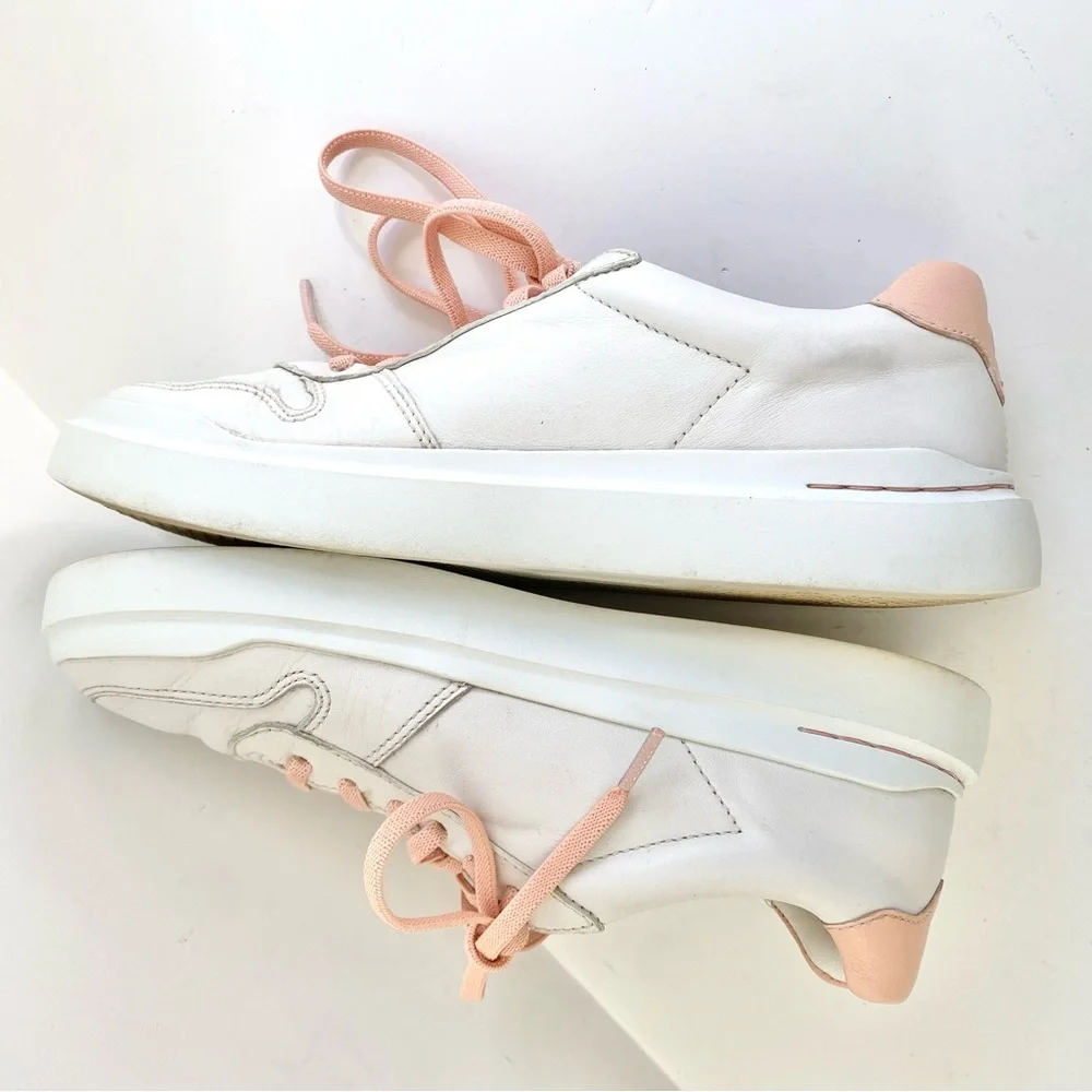 Cole Haan Grandpro Rally Court Leather Lace-up Fashion Sneakers White/Pink‎ 6.5B